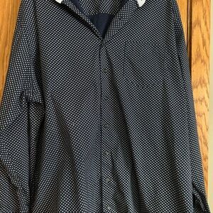 Men's Navy Polka Dot Shirt Jacket